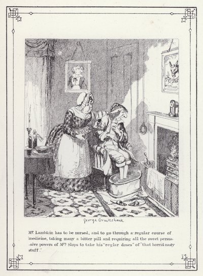 Illustrazione per The Bachelor’s Own Book, o The Progress of Mr Lambkin (Gent) da George Cruikshank