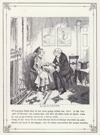 Illustrazione per The Bachelor’s Own Book, o The Progress of Mr Lambkin (Gent) da George Cruikshank