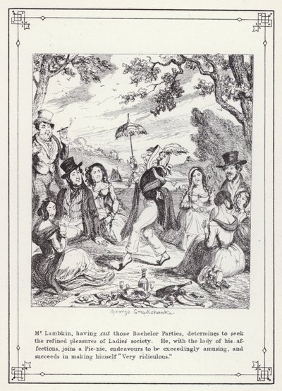 Illustrazione per The Bachelor’s Own Book, o The Progress of Mr Lambkin (Gent) da George Cruikshank