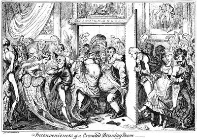 Inconvenienti di un Salotto Affollato, 1818 da George Cruikshank
