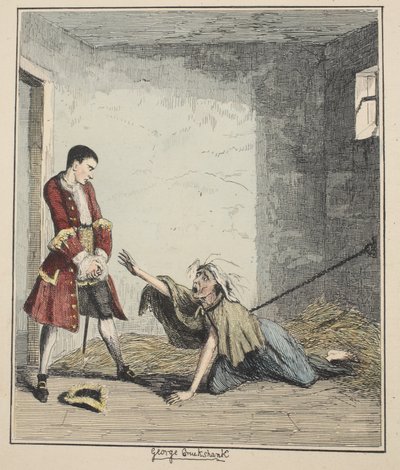 Jack Sheppard visita sua Madre a Bedlam, illustrazione da Jack Sheppard: Un Romanzo di William Harrison Ainsworth, pub. 1839 da George Cruikshank