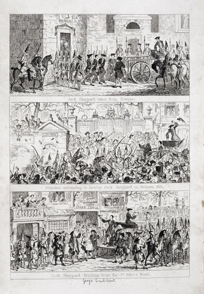 Il viaggio di Jack da Newgate a Tyburn, illustrazione da 