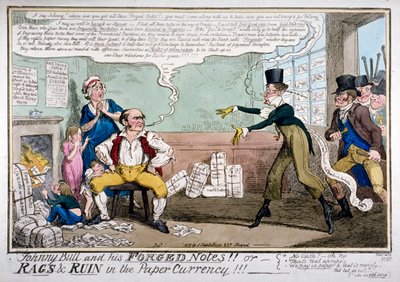 Johnny Bull e le sue banconote false!!! da George Cruikshank