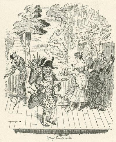 Joseph Grimaldi in Harlequinade da George Cruikshank