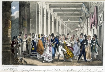 Le gallerie del Palais Royal - in "Life in Paris" di David Carey, Londra da George Cruikshank