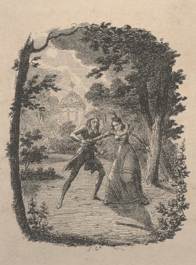 Uomo e Donna nel Giardino da George Cruikshank