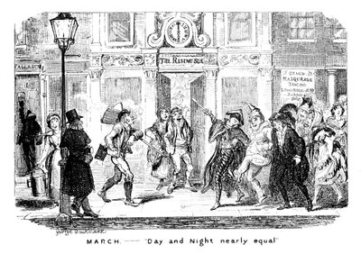Marzo - Giorno e notte quasi uguali, XIX secolo da George Cruikshank