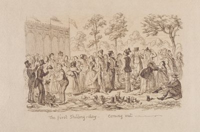 La grande esposizione di Mayhew del 1851: Il primo giorno dello scellino - Uscita, 1851 da George Cruikshank