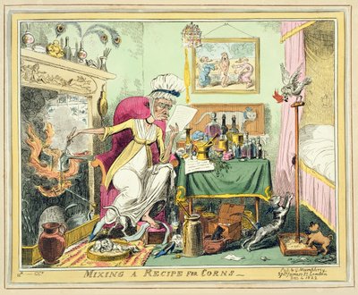 Preparazione di una ricetta per calli, pubblicato da G. Humphrey, Londra, 4 dicembre 1822 da George Cruikshank