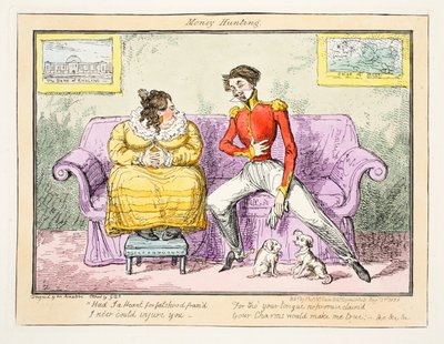 Caccia al denaro, 1835 (incisione colorata a mano) da George Cruikshank