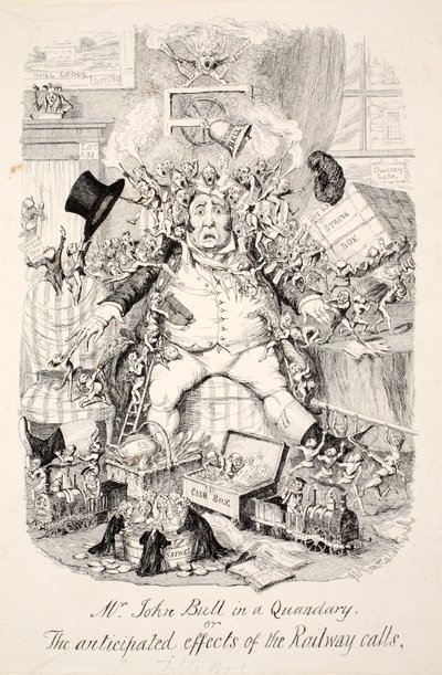 Mr John Bull in un dilemma o gli effetti anticipati delle chiamate ferroviarie da George Cruikshank