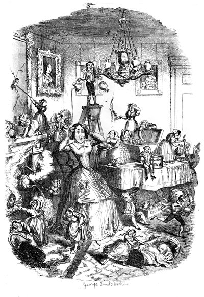 Quasi preoccupato a morte dalla più grande piaga della vita, c1840s da George Cruikshank