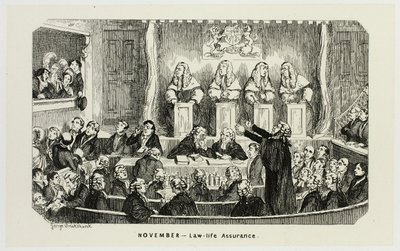 Novembre - Law-Life Assurance dalle acqueforti di George Cruikshank a The Comic Almanacks: 1835-1853 da George Cruikshank