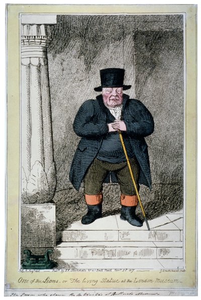 Uno dei leoni - o la statua vivente al Museo di Londra da George Cruikshank