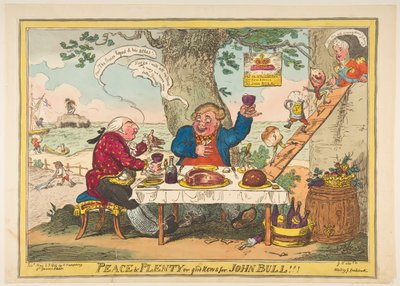 Pace e abbondanza o buone notizie per John Bull!!!, 25 maggio 1814 da George Cruikshank