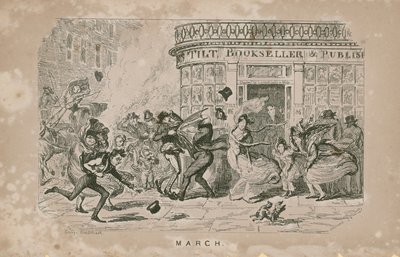 Persone che lottano contro i forti venti da George Cruikshank