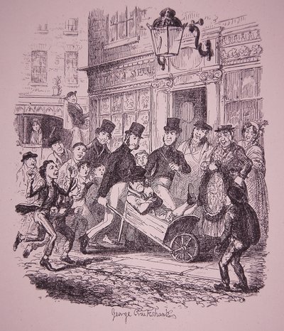 Borseggiatore catturato dalla polizia, inizio XIX secolo da George Cruikshank