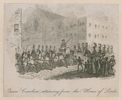 La regina Carolina che ritorna dalla Camera dei Lord da George Cruikshank