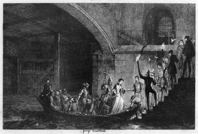 La regina Jane e Lord Guilford Dudley riportati alla Torre, 1553 da George Cruikshank