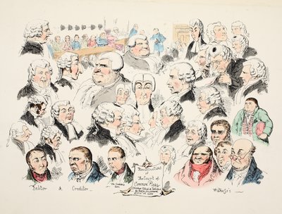Ricordi della Corte del Common Pleas, pub. 1834 da George Cruikshank