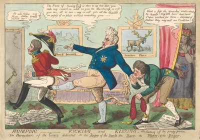 Scherzare - calciare e baciare - oppure - tagliare la borsa privata da George Cruikshank