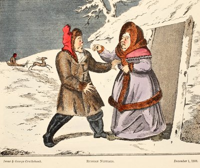Nozze russe, pub. 1808 da George Cruikshank