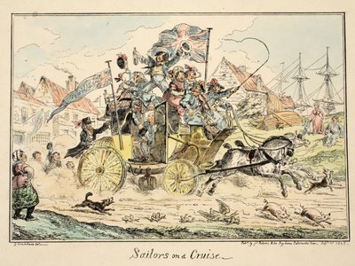 Marinai in Crociera, da Greenwich Hospital, una Serie di Schizzi Navali, Descrittivi della Vita di un Marinaio, pub. 1826 da George Cruikshank