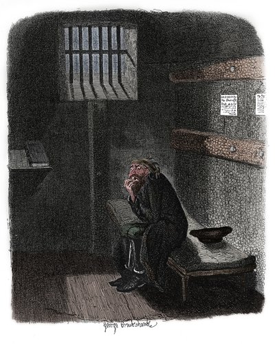 Scena da Oliver Twist di Charles Dickens da George Cruikshank