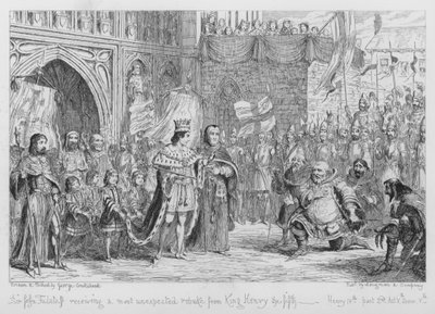 Sir John Falstaff riceve un rimprovero inaspettato da Re Enrico V da George Cruikshank