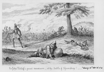 La grande manovra di Sir John Falstaff alla battaglia di Shrewsbury! da George Cruikshank