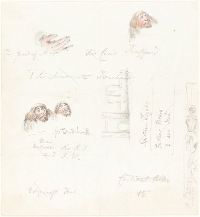 Schizzi di volti grotteschi da George Cruikshank