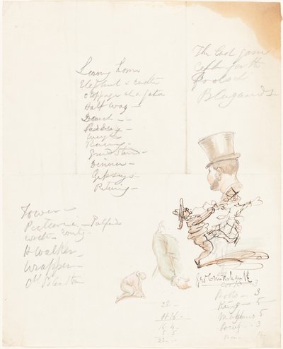 Schizzi di Testa, Braccio e Figura in Ginocchio da George Cruikshank
