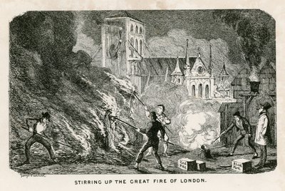 Agitazione durante il Grande Incendio di Londra da George Cruikshank