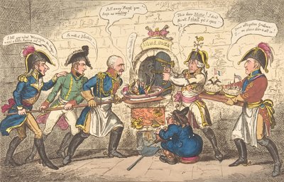 I fornai alleati o il rospo corso nel buco, 1 aprile 1814 da George Cruikshank