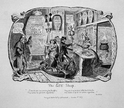 Il negozio di gin, da "Scraps and Sketches", Parte II, tavola 3 da George Cruikshank