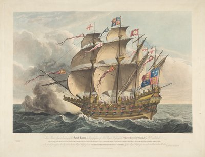 La Great Harry. La prima nave da guerra che portava cannoni da George Cruikshank