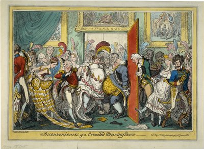 Gli inconvenienti di un salotto affollato da George Cruikshank