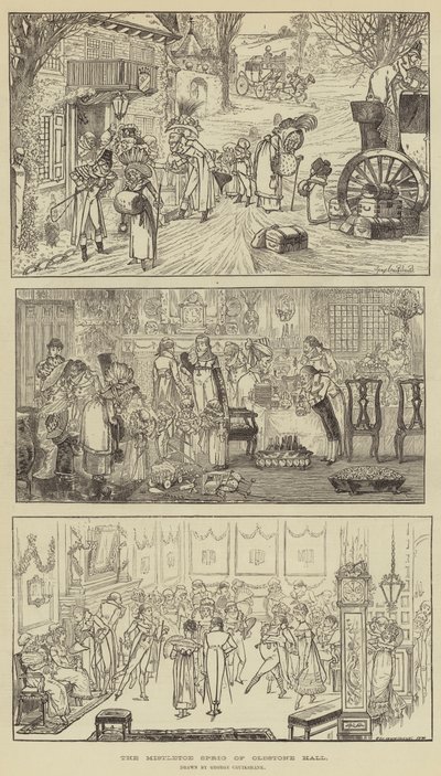 Il ramoscello di vischio di Oldstone Hall da George Cruikshank