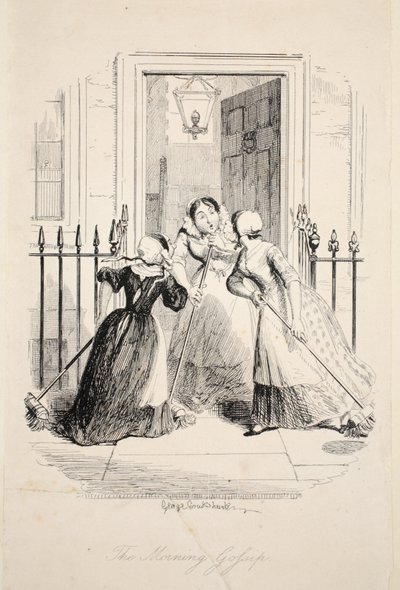 Il pettegolezzo mattutino, da La più grande piaga della vita da George Cruikshank