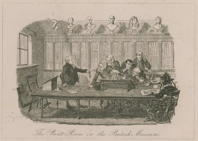 La sala delle stampe nel British Museum da George Cruikshank