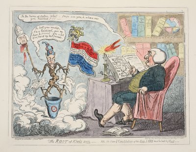 La Radice del Male dei Re, pub. 1835 da George Cruikshank