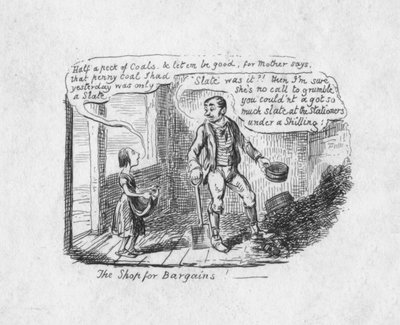 Il negozio delle occasioni, 1829 da George Cruikshank