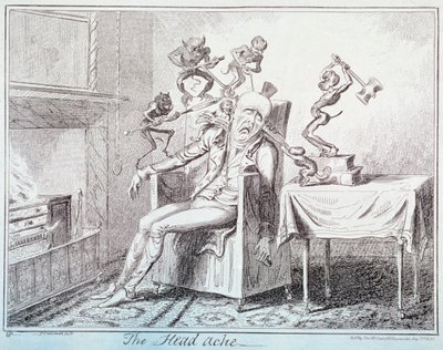 Il mal di testa, 1835 da George Cruikshank