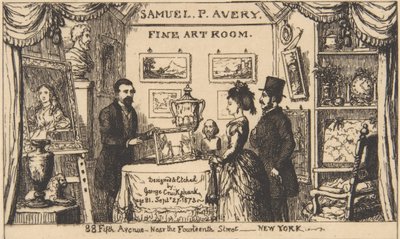 Biglietto da visita per Samuel P. Avery--Fine Art Room, 1873 da George Cruikshank