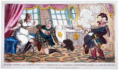 Tortore e zuppa di tartaruga!!, 1822 da George Cruikshank