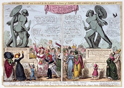 Donne che ammirano la statua di Achille, Hyde Park, Londra, 1822 da George Cruikshank