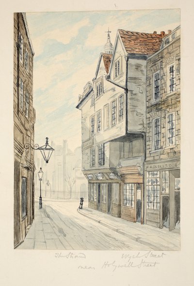 Wych Street, vicino a The Strand, pub. c. 1840 da George Cruikshank