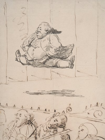 Un uomo che fa la spaccata, c.1760-90 da George Dance