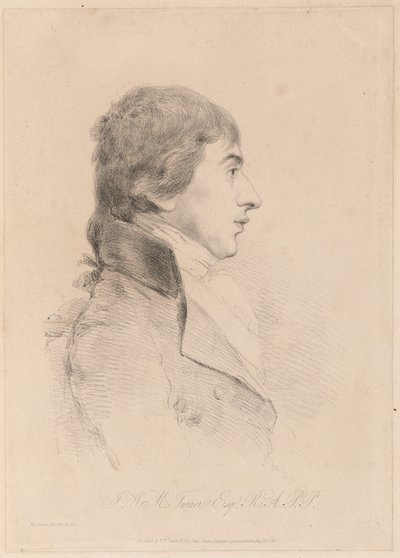 Ritratto di J.M.W. Turner, R.A., 1800 circa (acquaforte) da George Dance