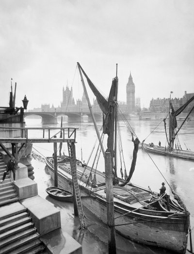 Case del Parlamento dal fiume Tamigi, Lambeth, Londra, c1920s da George Davison Reid